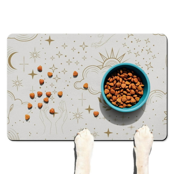 Kitchen Mat Astral Cosmic Lunar Moon Map Gothic Style Quick Dry Absorbent Waterproof Non-Slip Washable Floor Mat for Home or Coffee Area