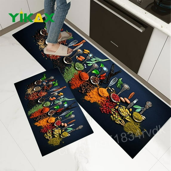 Kitchen Mat Carpet Spices Patterns home Entrance Doormat Floor Mats Carpets For Living Room Decor Bathroom Anti-Slip Mat Rugs