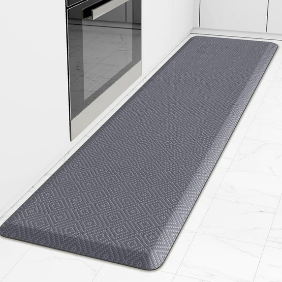 Kitchen Mat Cushioned Anti-Fatigue Floor Mat Waterproof Non-Slip Mats and Rugs Standing and Comfort Desk Mats for House Sink Office Laundry (Light Grey, 17.3"x60")