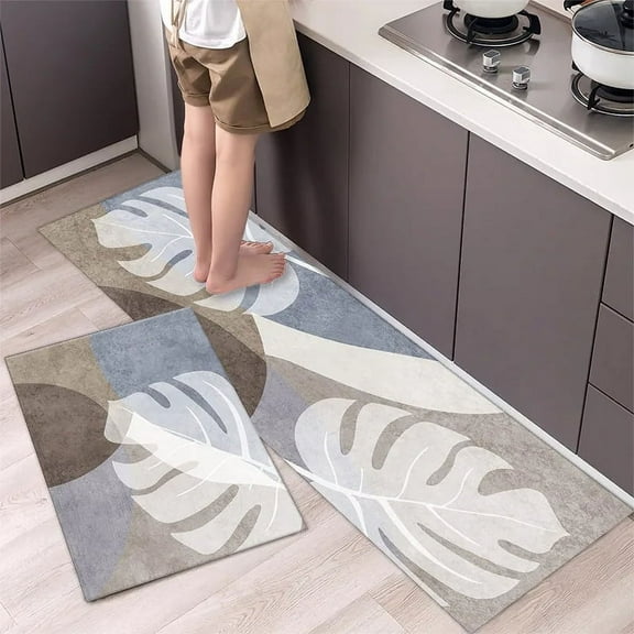 Kitchen Mat Cushioned Anti Fatigue Floor Rug Home Living Room Bedroom Carpet Kitchen Carpet Long Set Anti-Slip Bath Foot Mats