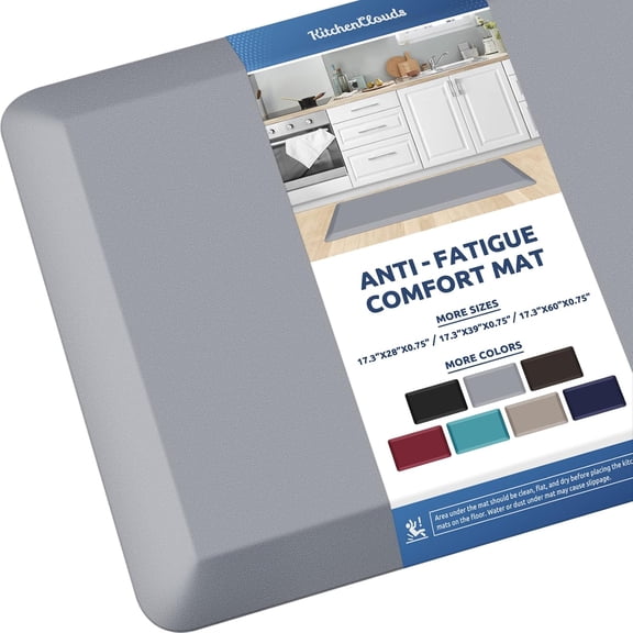 Kitchen Mat Cushioned Anti Fatigue Rug 17.3"x28" Waterproof, Non Slip, Standing and Comfort Desk/Floor Mats for House Sink Office (Black)