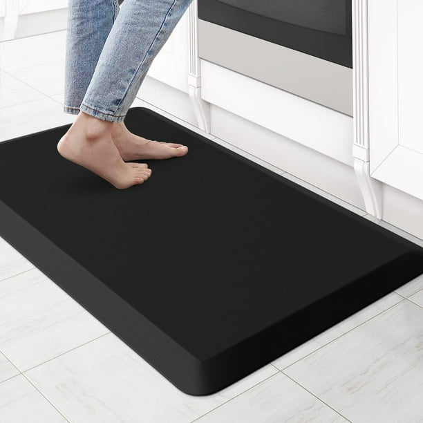 Kitchen Mat Cushioned Anti Fatigue Rug 17.3 x28 Waterproof Non Slip Standing and Comfort Desk Floor Mats for House Sink Office Black Walmart Business Supplies