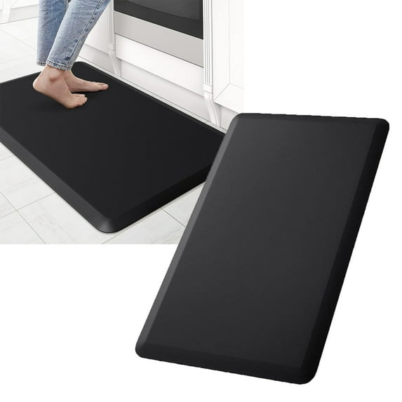 Kitchen Mat Cushioned Anti Rug Non Slip Kitchen Standing Desk Mat Comfort Floor Mats For Kitchen House Cloth, Black One Size