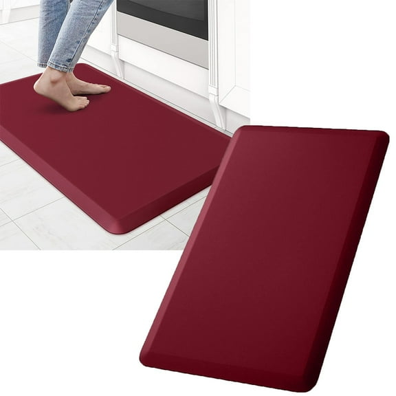 Kitchen Mat Cushioned Anti Rug Non Slip Kitchen Standing Desk Mat Comfort Floor Mats For Kitchen House Cloth, Red One Size
