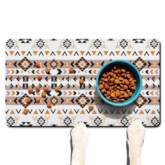 Kitchen Mat Ethnic Artistic Bohemian Earthy Tribal Style Non-Slip Absorbent Waterproof Quick Dry Washable