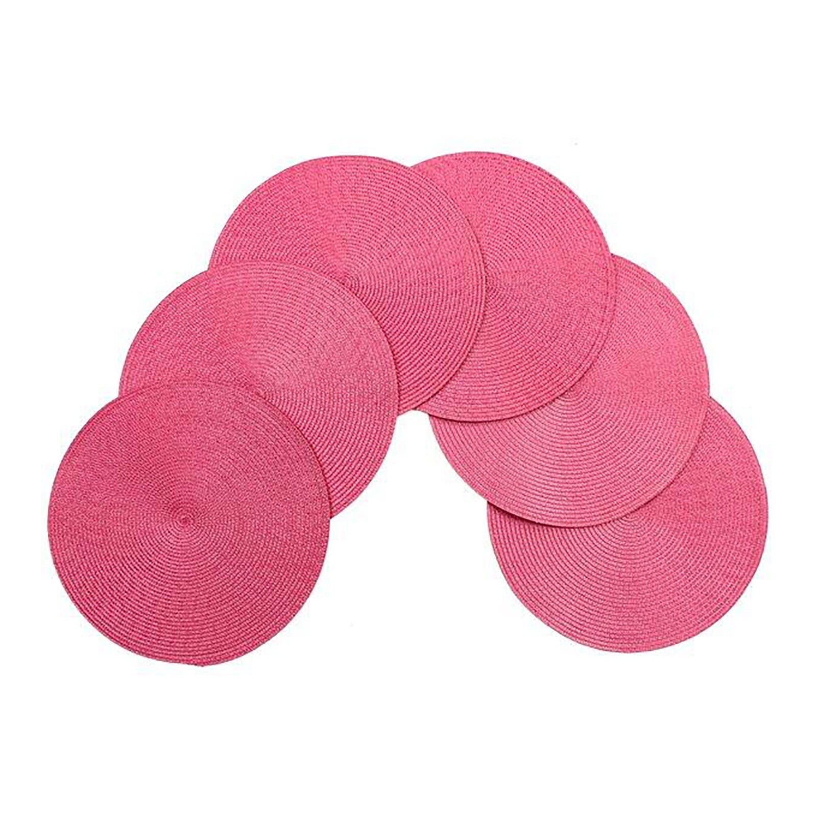 French Rose Polypropylene Round Christmas Placemats and Coasters Set