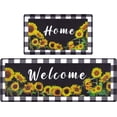 thumbnail image 1 of Kitchen Mat for Floor, Anti Fatigue Kitchen Rugs for Kitchen Mats Cushioned Anti Fatigue,Sunflower Black Kitchen Mats 2 Piece, Kitchen Rug Non Skid Waterproof, Kitchen Gadgets, 1 of 5