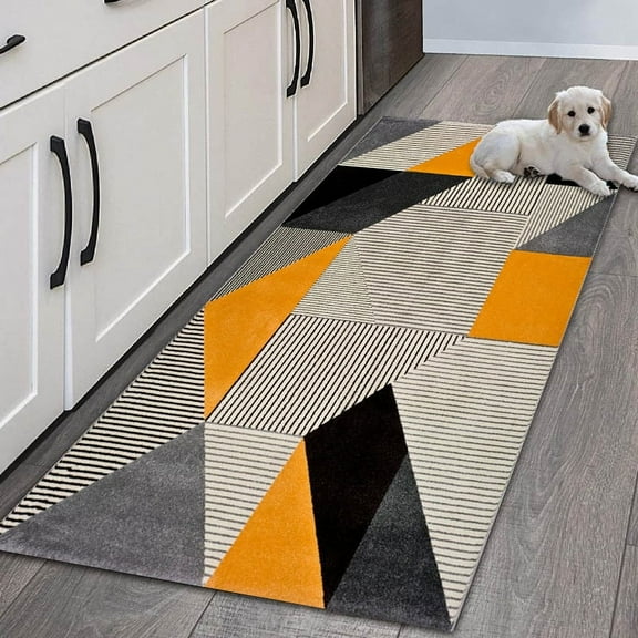 Kitchen Mat Floor Carpet Anti Slip Flannel Kitchen Rug Doormat Long Hallway Runner Rug Anti Oil Pu Leather Mat Home Decor