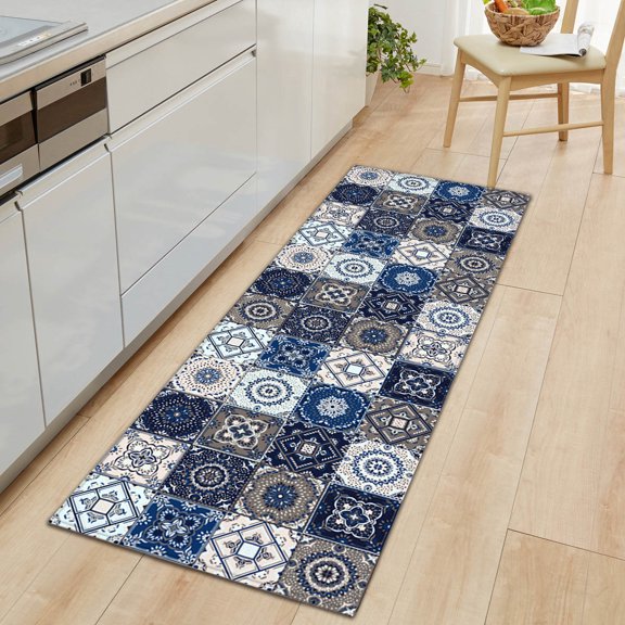 Kitchen Mat Geometry Print Kitchen Carpet Floor Bath Mat Carpet Entrance of House Carpet for Bedroom Bathroom Area Rugs