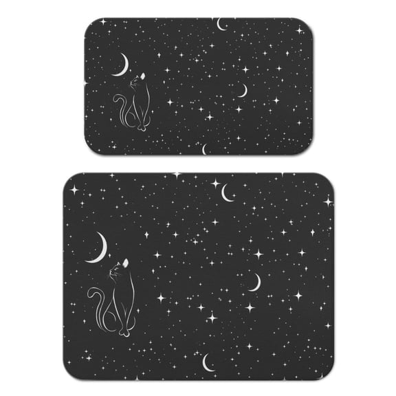 Kitchen Mat with Hippie Design - Premium Diatom Material Dish Drying Mat, Heat-Resistant, Stain-Hiding Counter Mat with Quick Dry Surface for Rustic Kitchen Coffee Decor