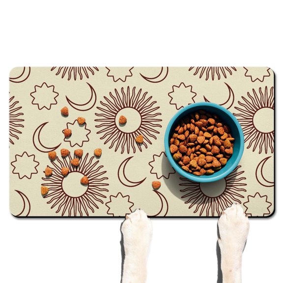 Kitchen Mat Lunar Eclipse Cosmic Map Constellation Artistic Non-Slip Absorbent Waterproof Quick Dry Washable for Coffee Maker Zone