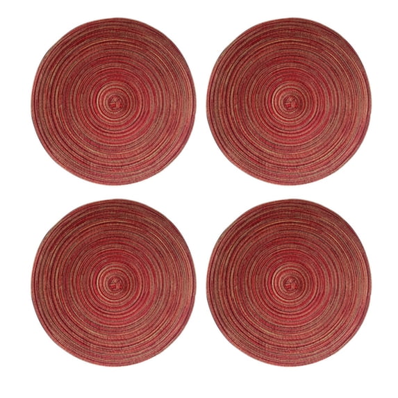 Kitchen Mat, Ongmies Round Placemats Set of 4 Round Table Placemats Braided Cotton Place Mats 15 Inch for Kitchen Dining Table Holiday Party, Placemat, 4X Placemats