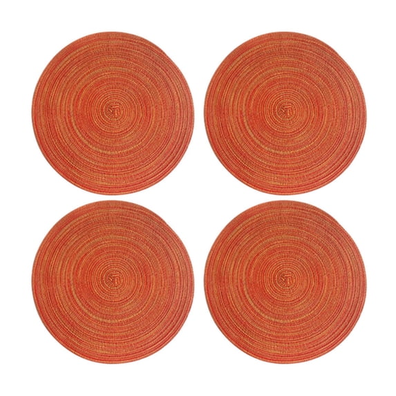 Kitchen Mat, Ongmies Round Placemats Set of 4 Round Table Placemats Braided Cotton Place Mats 15 Inch for Kitchen Dining Table Holiday Party, Placemat, 4X Placemats
