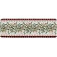 thumbnail image 1 of Kitchen Mat Rug 1 PCS Christmas Bird Poinsettia Pine Cone Red Plaid Linen Runner Rug Anti-Fatigue Comfort Memory Foam Standing Mat Non-Slip Floor Door Mat for Bathroom Bedroom 16x47in, 1 of 6