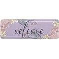 thumbnail image 1 of Kitchen Mat Rug 1 PCS Welcom Purple Flower Runner Rug Anti-Fatigue Comfort Memory Foam Standing Mat Non-Slip Floor Door Mat for Bathroom Bedroom 16x47in, 1 of 6