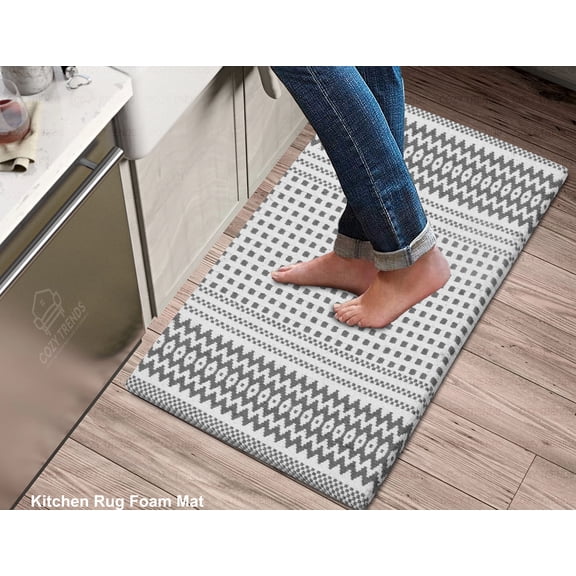 Kitchen Mat Rug Cushioned Anti-Fatigue Waterproof Non-Slip Comfort Foam for Kitchen, Floor Home, Office, Sink, Laundry 18x30''