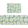 thumbnail image 1 of Kitchen Mat Rug Set of 2 Daisy Light Blue Background Runner Rug Anti-Fatigue Comfort Memory Foam Standing Mat Non-Slip Floor Door Mat for Bathroom Bedroom 18x30in+18x48in, 1 of 6