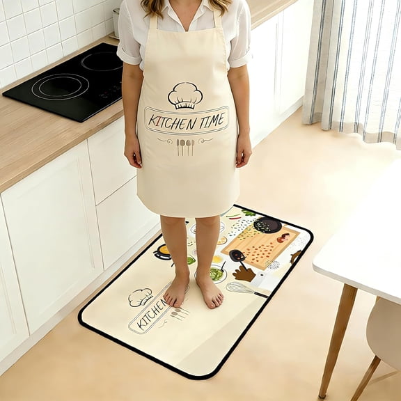 Kitchen Mat and Rugs, Cushioned Anti Fatigue Kitchen Mats for Floor Non Slip Kitchen Rug Absorbent Resist Dirt Comfort Standing Mat Made of Flannel, 31"x 20"