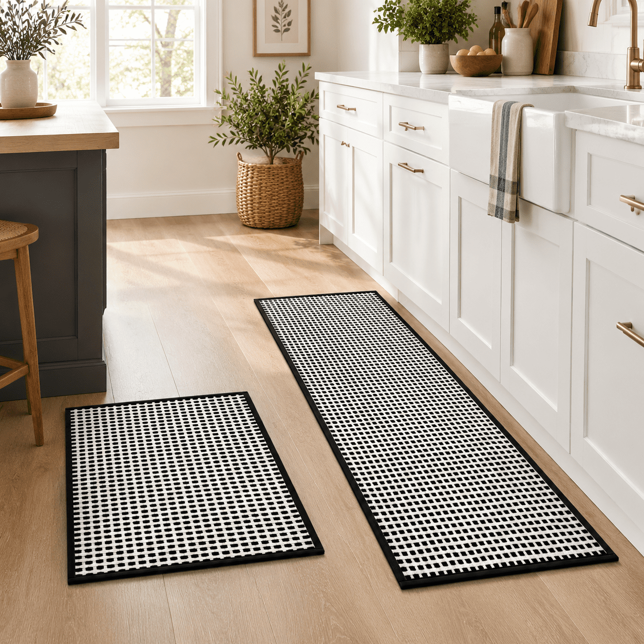 Kitchen Mat Rag Kitchen Mat Rugs Sets Of 2 Non Slip Black 17