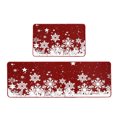thumbnail image 1 of Kitchen Mat Runner, Non Slip Kitchen Rug, 2 Piece Christmas Snowflake Door Mat Set, Red Polyester Rubber Backing, Indoor Floor Mats for Holiday Entryway and Kitchen Decor, 1 of 6