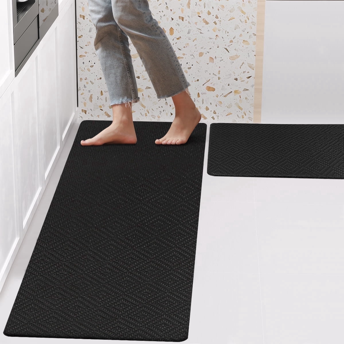 GPED Kitchen Mat Set, 2 PCS Cushioned Anti-Fatigue Waterproof - Walmart.com