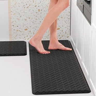 Kitchen Mat Set,2 PCS Cushioned Anti-Fatigue Kitchen Rug, Waterproof Non-Slip Kitchen Floor Mat,Ergonomic Comfort Rug Standing Mat for Kitchen,Home Floor,Office,Sink, Laundry(17.3"×29"+17.3"×47")