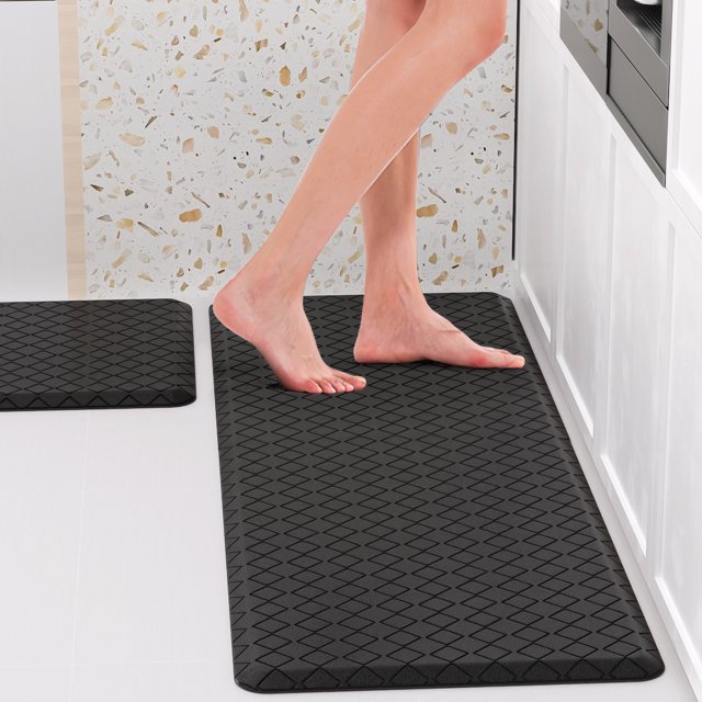 Kitchen Mat Set, 2 PCS Cushioned AntiFatigue Kitchen Rug, Waterproof