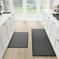 thumbnail image 1 of Kitchen Mat Set of 2 PCS, Cushioned Non Slip Rugs for Kitchen Floor, Absorbent Runner Comfort Standing Mats Washable for Kitchen, Office, Home, 17.3"x47"+17.3"x30" (Black), 1 of 8