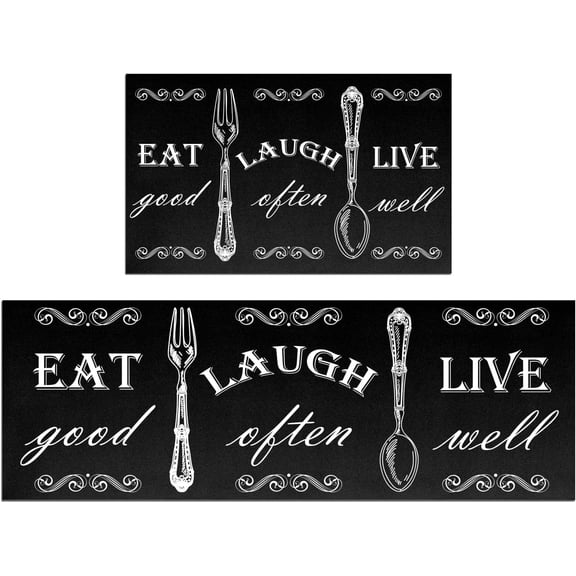 Kitchen Mat Set of 2 Non Slip Thick Kitchen Rugs and Mats for Floor Comfort Standing Mats for Kitchen Decor, 17"x47"+17"x28"