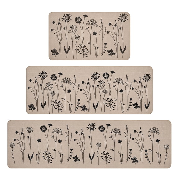 Kitchen Mat Set of 3, Non Slip Anti-Fatigue Rugs for Kitchen, Office, 17"x59", 17"x47" and 17"x29"
