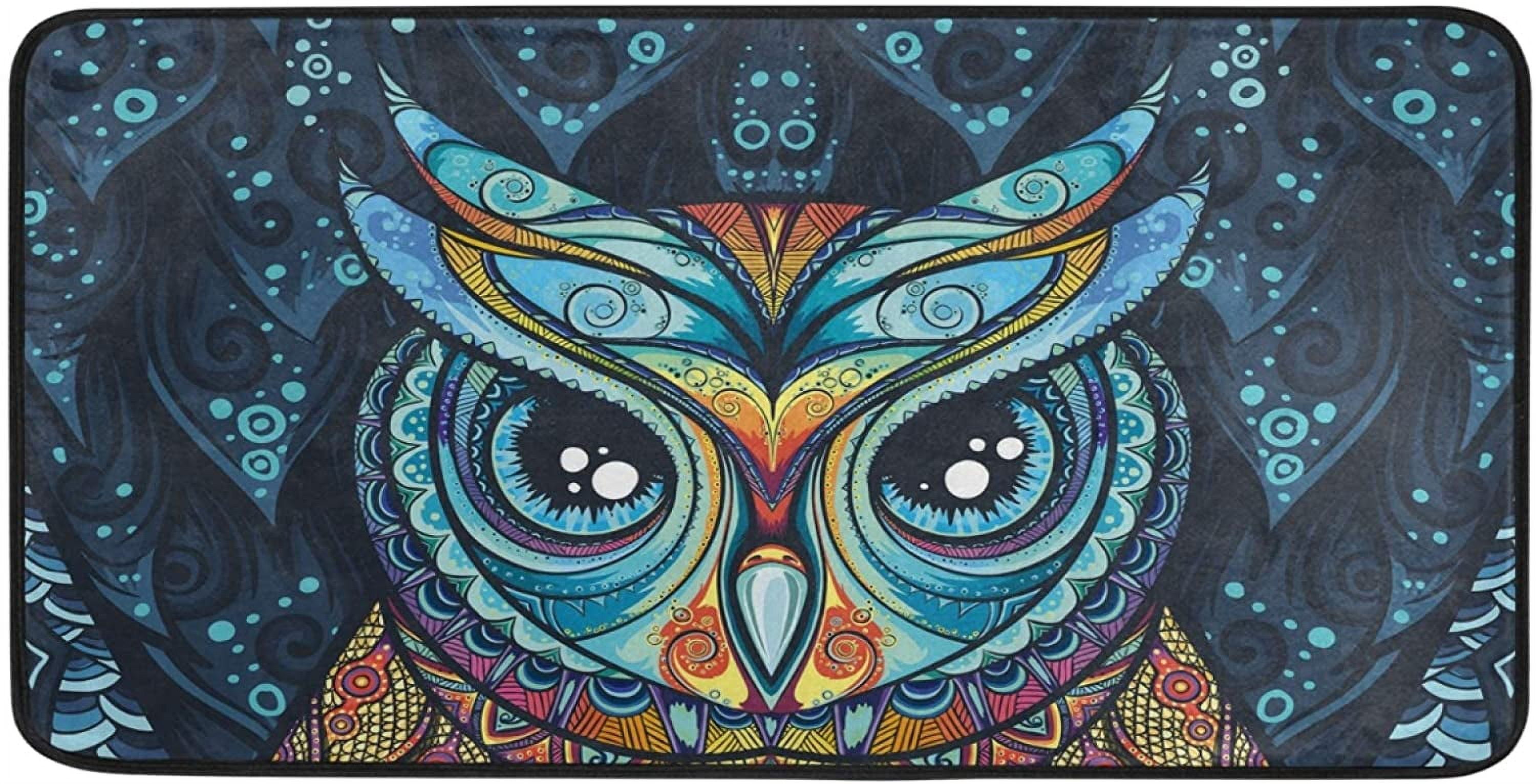 Kitchen Mat Tribal Style Owl Kitchen Rug Mat AntiFatigue Comfort Floor