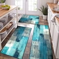 thumbnail image 1 of Kitchen Mat Turquoise Kitchen Rugs Sets 3PCS Grey Abstract Art 20"X32"+20"X48"+20"X59"Kitchen Mats for Floor Washable Non-Slip Kitchen Floor Mats Decor Dining Room Office Sink Laundry, 1 of 6