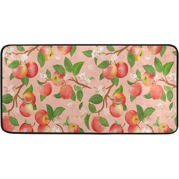Kitchen Mat Watercolor Floral Apple Kitchen Rug Mat Anti-Fatigue Comfort Floor Mat Non Slip Oil Stain Resistant Easy to Clean Kitchen Rug Bath Rug Carpet for Doormat Home Decor Gifts