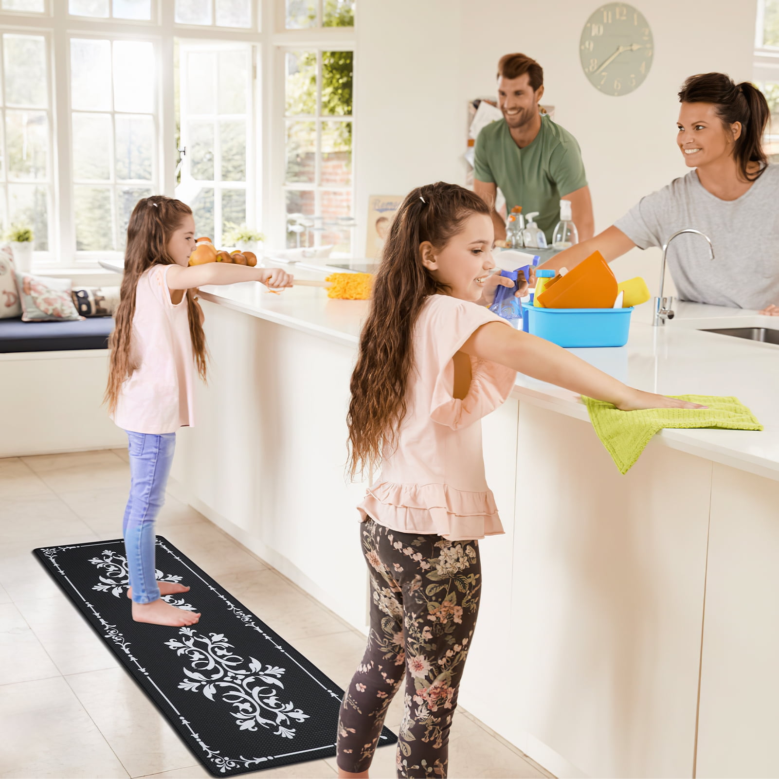Kitchen Mat and Rug, Cushioned AntiFatigue Rug, NonSlip,Washble, for