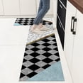 thumbnail image 1 of Kitchen Mats 2 Piece Set | Cushioned Anti-Fatigue Non-Slip Floor Rugs | Waterproof Stain Resistant Polyester | Machine Washable | Office Standing Desk | 50x160cm & 50x80cm | Multicolor, 1 of 7