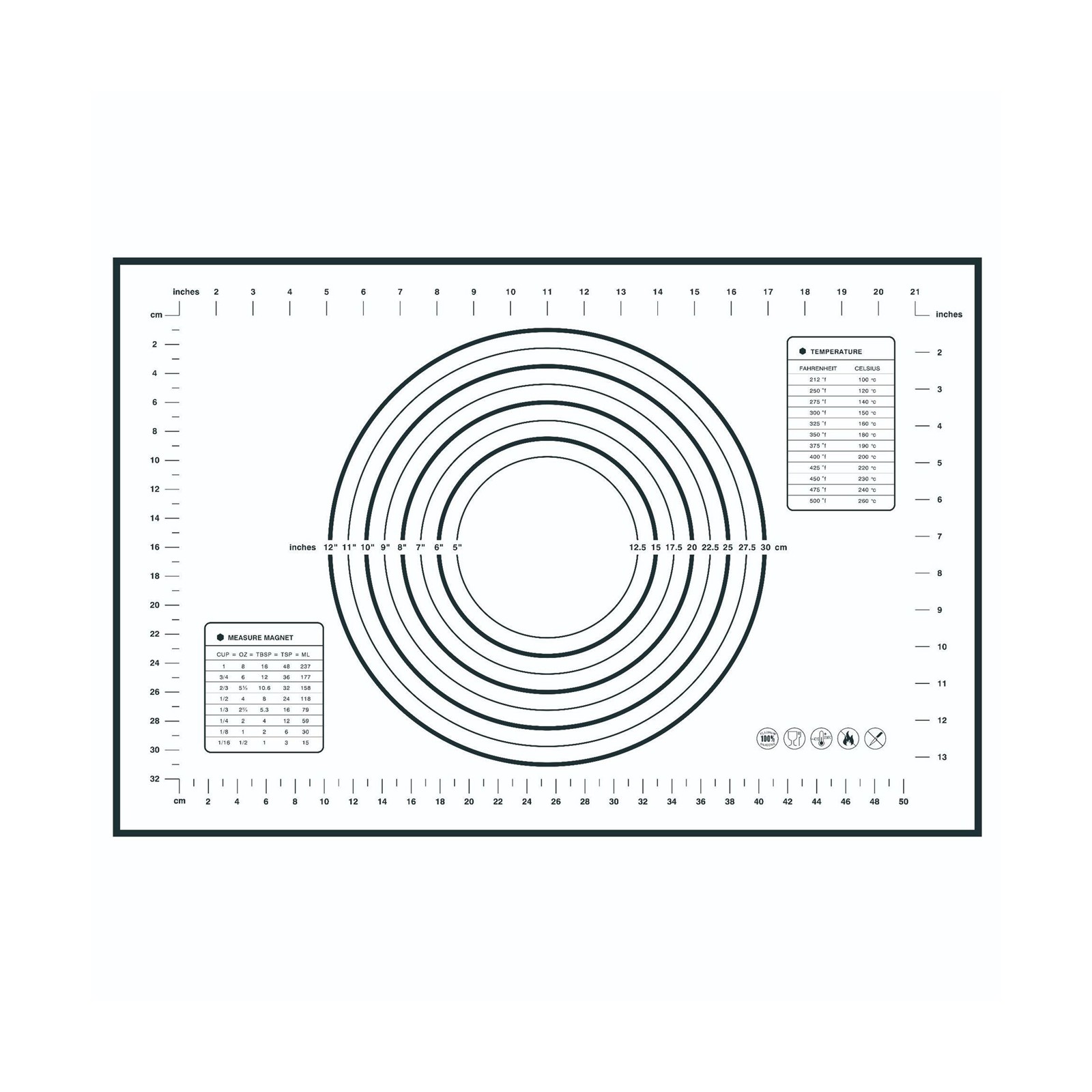 Kitchen Mats Circle Dinner Table Set for 6 with Chalk Paper Table