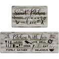 thumbnail image 1 of Kitchen Mats Cushioned Anti Fatigue 2 Piece Set Farmhouse, Rustic Kitchen Rugs Non Slip Washable, Waterproof Wooden Rugs for Kitchen Floor Mats for in Front of Sink, 18'''' x 48'''' + 18'''' x 30'''', 1 of 6