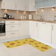 Kitchen Mats for Floor 2 Piece Cute Hamburger Yellow Non Slip Anti