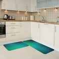 Kitchen Mats for Floor 2 Piece, Green Turquoise Teal Cute Anti Fatigue