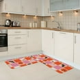 Kitchen Mats for Floor 2 Piece Pink Halloween Plaid Non Slip Anti