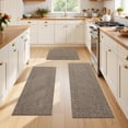 thumbnail image 1 of Kitchen Mats for Floor 3 Piece Set Non Slip Kitchen Rugs Washable Farmhouse Kitchen Floor Mats Thick Long Area Rug Carpet Runner for Hallway Entryway Laundry Bathroom, Brown, 1 of 9