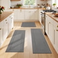 thumbnail image 1 of Kitchen Mats for Floor 3 Piece Set Non Slip Kitchen Rugs Washable Farmhouse Kitchen Floor Mats Thick Long Area Rug Carpet Runner for Hallway Entryway Laundry Bathroom, Grey, 1 of 8
