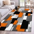 thumbnail image 1 of Kitchen Mats for Floor 3x5 Ft, Burnt Orange Black Geometric Non Slip Area Rugs for Kitchen Bedroom Entryway, Modern Abstract Art Block Washable Carpet Runner Rug Floor Mats for Bedroom Home Decor, 1 of 8