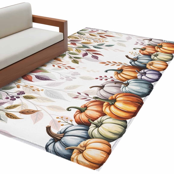Kitchen Mats for Floor 3x5 Ft, Fall Non Slip Area Rugs for Kitchen Bedroom Entryway, Thanksgiving Pumpkins Weeping Maple Leaf Washable Carpet Runner Rug Floor Mats for Bedroom Home Decor