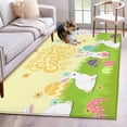 thumbnail image 1 of Kitchen Mats for Floor 3x5 Ft, Happy Easter Non Slip Area Rugs for Kitchen Bedroom Entryway, Rabbits Eggs Spring Daisy Floral Grass Yellow Washable Carpet Runner Rug Floor Mats for Bedroom, 1 of 8