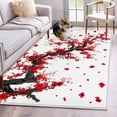 thumbnail image 1 of Kitchen Mats for Floor 3x5 Ft, Red Flowers Non Slip Area Rugs for Kitchen Bedroom Entryway, Chinese Plum Traditional Ink Painting Washable Carpet Runner Rug Floor Mats for Bedroom Home Decor, 1 of 8