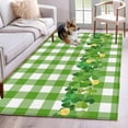 thumbnail image 1 of Kitchen Mats for Floor 3x5 Ft, St. Patrick's Day Non Slip Area Rugs for Kitchen Bedroom Entryway, Shamrock Grasses Sage Green Plaid Washable Carpet Runner Rug Floor Mats for Bedroom Home Decor, 1 of 8