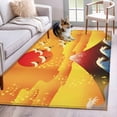 thumbnail image 1 of Kitchen Mats for Floor 3x5 Ft, Yellow Orange Mountains Non Slip Area Rugs for Kitchen Bedroom Entryway, Modern Abstract Waves Cranes Washable Carpet Runner Rug Floor Mats for Bedroom Home Decor, 1 of 8