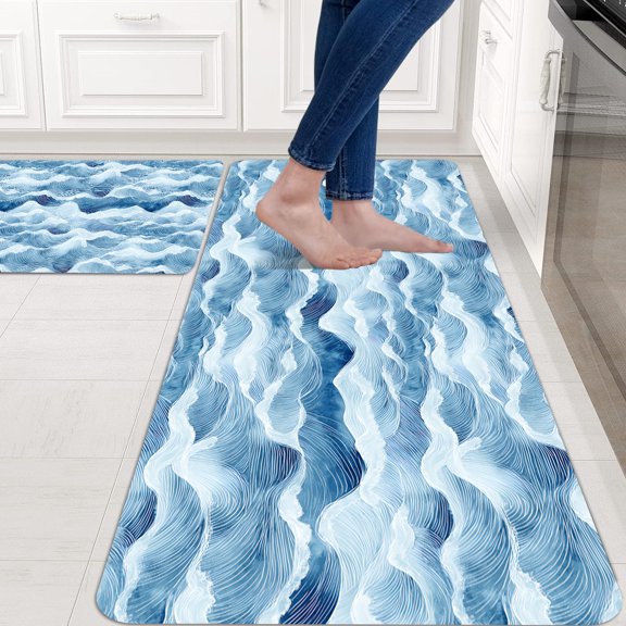 Kitchen Mats for Floor, Diatom Mud Kitchen Rugs 47.24"x17.7", Waterproof Non-Skid Stain Resistant Kitchen Mat, Cushioned Rug for Kitchen Laundry Room Hallway Home Decor