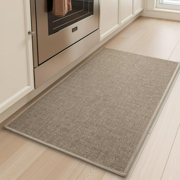 Kitchen Mats for Floor, Rubber Backed Kitchen Rugs Non Slip Washable, Superior Absorbent Kitchen RugMulticolouredMat Easy to Clean, Comfort Kitchen Floor Mat Front of Sink (Tan, 20"  32")